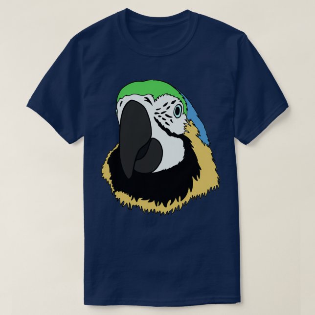 Camiseta Mano de loro dibujada con verde azul y amarillo (Diseño del anverso)