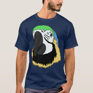 Camiseta Mano de loro dibujada con verde azul y amarillo