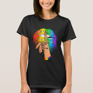 Camiseta Mano de los labios del arcoiris que gotean no juzg