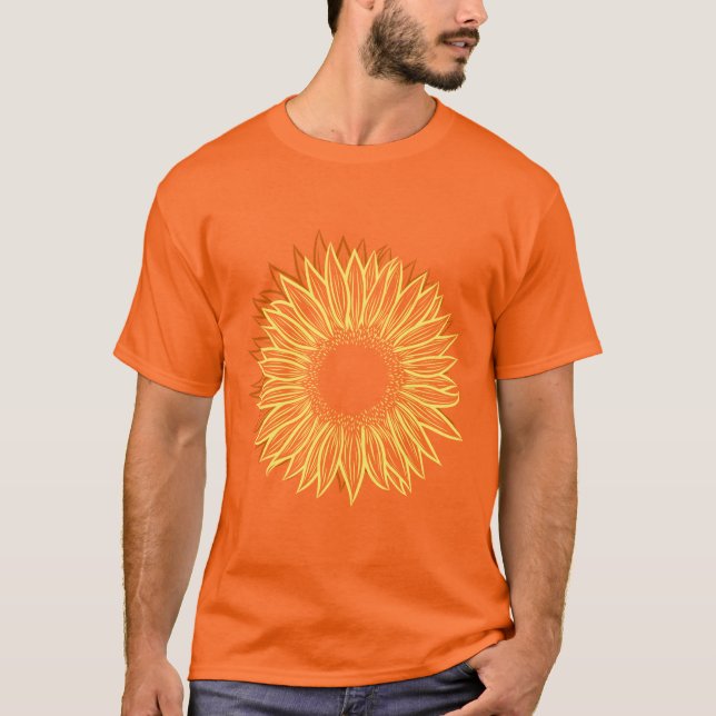 Camiseta Mano de luz floral de girasol rústico (Anverso)