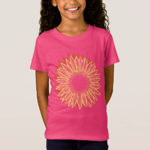 Camiseta Mano de luz floral de girasol rústico