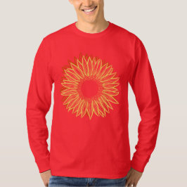 Camiseta Mano de luz floral de girasol rústico