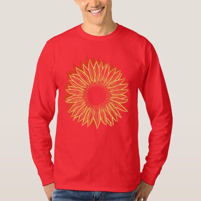 Camiseta Mano de luz floral de girasol rústico (Anverso)