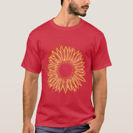 Camiseta Mano de luz floral de girasol rústico