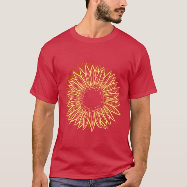 Camiseta Mano de luz floral de girasol rústico (Anverso)