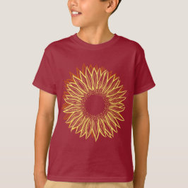 Camiseta Mano de luz floral de girasol rústico