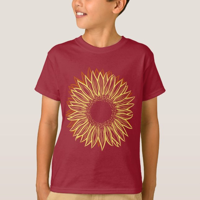 Camiseta Mano de luz floral de girasol rústico (Anverso)