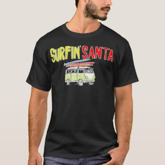 Camiseta Mano de Navidades Surfin Santa Surf Rock