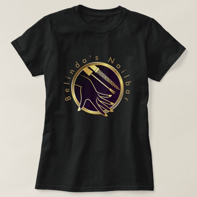 Camiseta Mano de oro personalizado y técnico de uñas (Diseño del anverso)