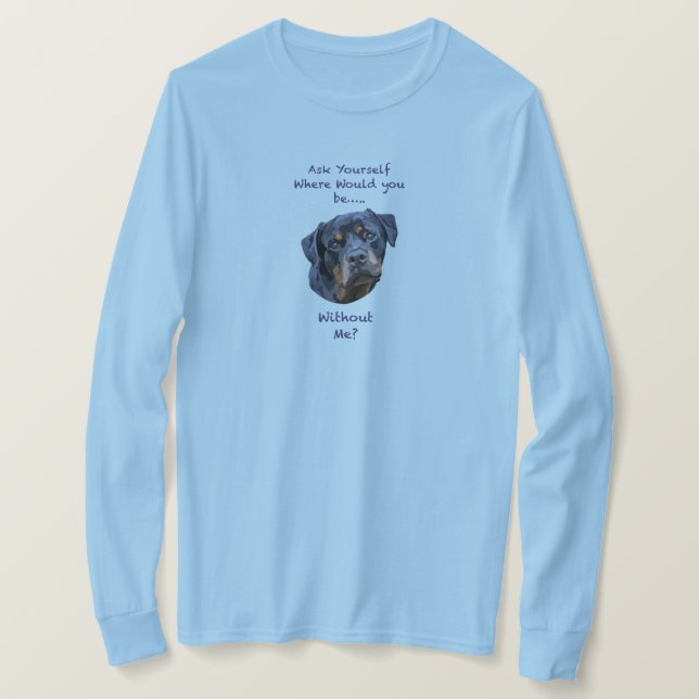 Camiseta Mano de perro de Rottweiler dibuja arte digital ad (Anverso del diseño)