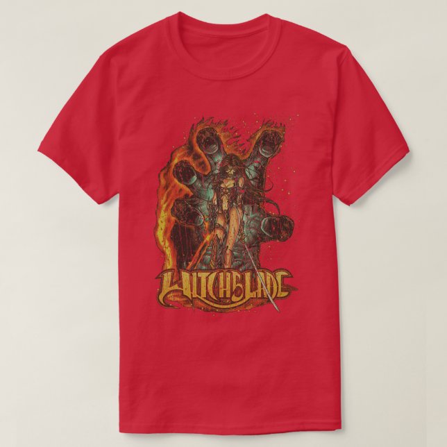 Camiseta Mano de quemado de hojas de bruja 99 (Diseño del anverso)