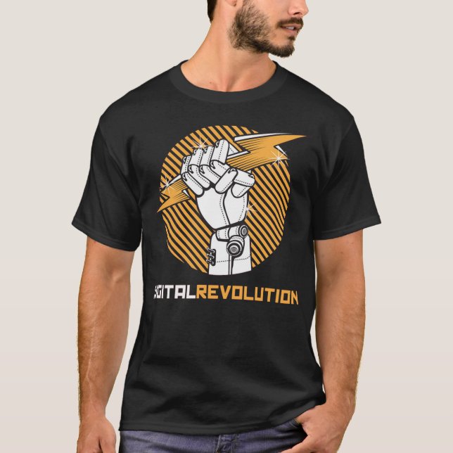 Camiseta mano de revolución digital (Anverso)