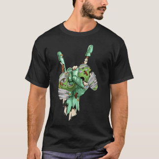 Camiseta Mano de roca zombie sosteniendo control de juego d