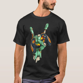 Camiseta Mano de roca zombie sosteniendo control de juego m