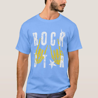 Camiseta Mano de rockero esqueleto Música de punk rock Homb