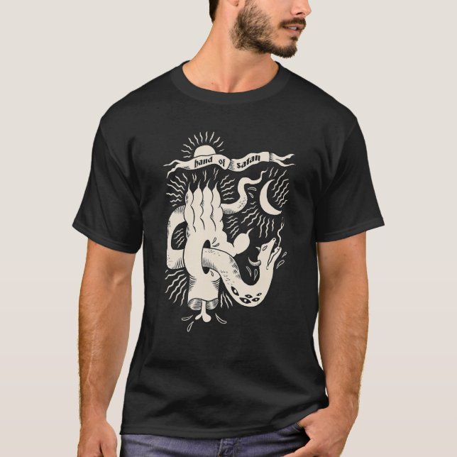 Camiseta Mano De Satanás Baphomet Satanic Goat Devil Gótico (Anverso)