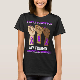 Camiseta Mano De Silencio Que Uso Púrpura Para Mi Amigo Dom