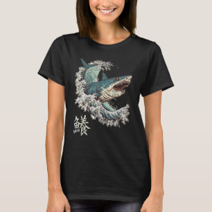 Camiseta Mano de tiburón estilo Hokusai estilo Japón vintag