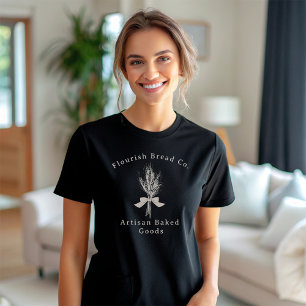 Camiseta Mano de Trigo Rústico Dibuja Panadería De Pan