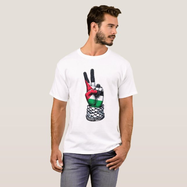 Camiseta mano de victoria palestina (Anverso completo)
