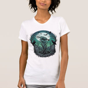 Camiseta Mano de Zombie Mors Llave de Esqueleto Lápida Cuer