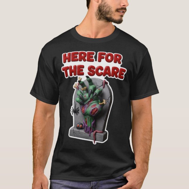 Camiseta Mano de zombie verde de lápida (Anverso)