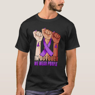 Camiseta Mano En Octubre usamos el Síndrome Purple Rett Con