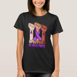 Camiseta Mano En Octubre usamos el Síndrome Purple Rett Con