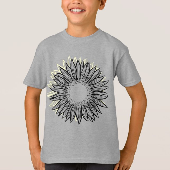 Camiseta Mano floral de girasol rústico (Anverso)