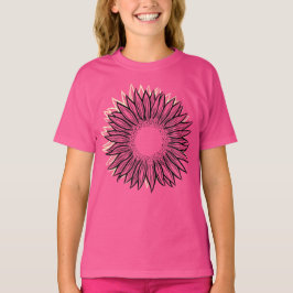 Camiseta Mano floral de girasol rústico