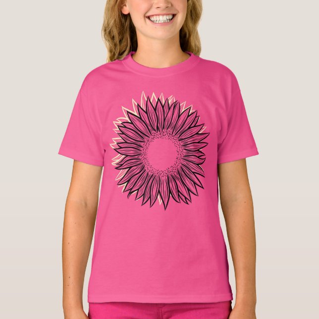 Camiseta Mano floral de girasol rústico (Anverso)