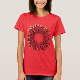 Camiseta Mano floral de girasol rústico
