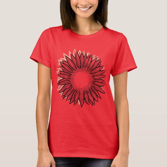 Camiseta Mano floral de girasol rústico (Anverso)
