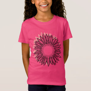Camiseta Mano floral de girasol rústico