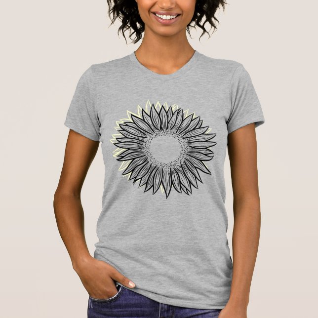 Camiseta Mano floral de girasol rústico (Anverso)