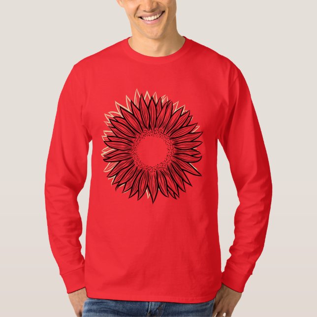 Camiseta Mano floral de girasol rústico (Anverso)