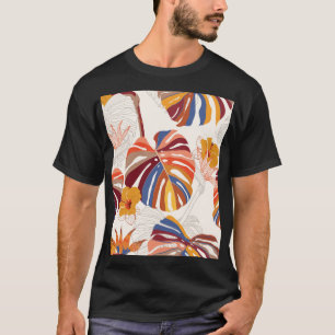 Camiseta Mano floral tropical brillante dibujada