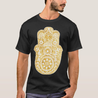 Camiseta Mano Hamsa de oro blanco