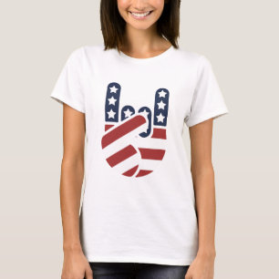 Camiseta Mano los E.E.U.U. de la roca