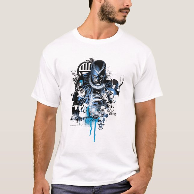 Camiseta Mano negra - Collage azul (Anverso)