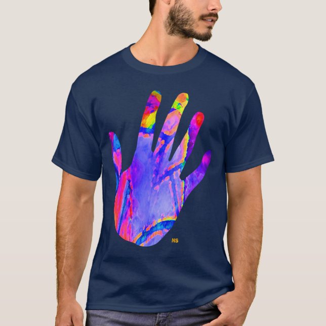 Camiseta Mano neón - Neón hand (Anverso)