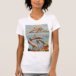 Camiseta Mano Pintada Por Número | Delfines lúdicos |