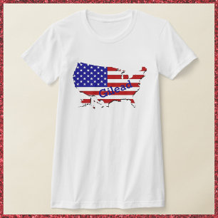Camiseta Mano roja blanca y azul en Estados Unidos