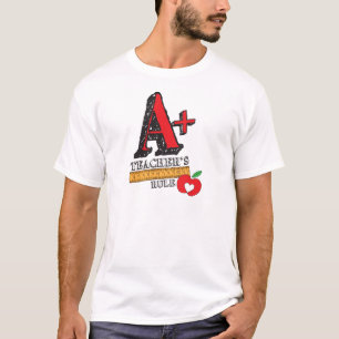 Camiseta Mano roja y negra dibuja una regla más para profes