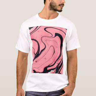 Camiseta Mano rosa de mármol negro dibujada