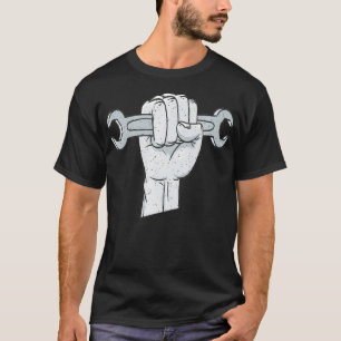 Camiseta Mano Sujetando Una Llave Mechanic Car Shop Premium