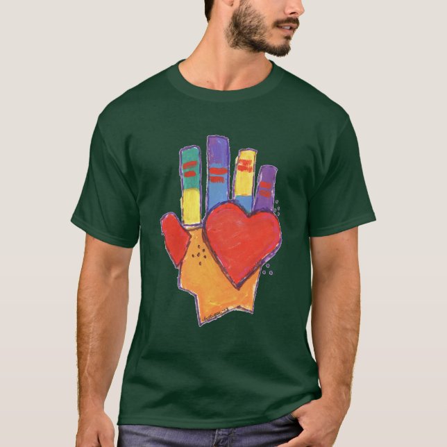 Camiseta Mano y corazón por Bettigee (Anverso)