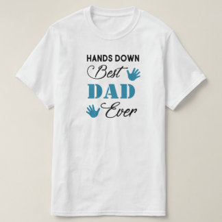 Camiseta Manos abajo mejor papá jamás mano Verde azulada Im