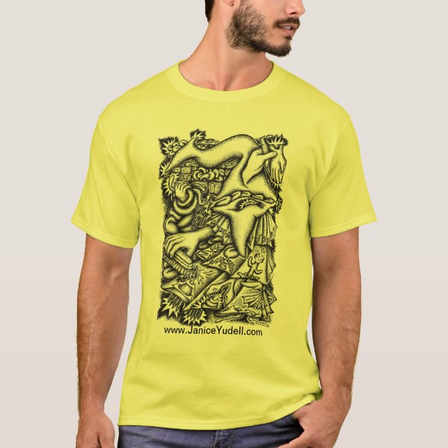 Camiseta - manos amigas - Janice Yudell - amarillo (Anverso)