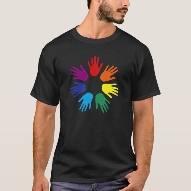 Camiseta Manos arcoiris (Anverso)